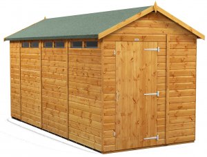 Power 14x6 Apex Secure Garden Shed - Single Door